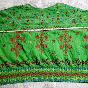 Johnny Was beautiful green poncho style shirt